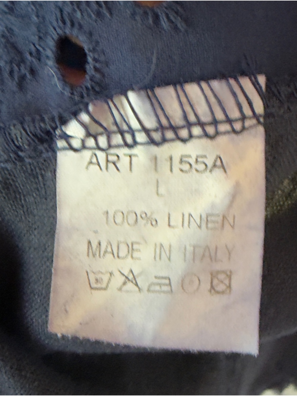 Tempo Paris Navy Frayed-Edge Single Button Blazer, 100% Linen - Picture 8 of 8